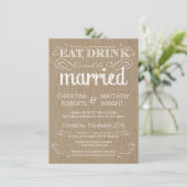 Burlap Rustic Country Wedding Invitations (Standing Front)