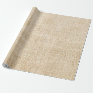 Burlap Rustic Khaki Tan Wrapping Paper
