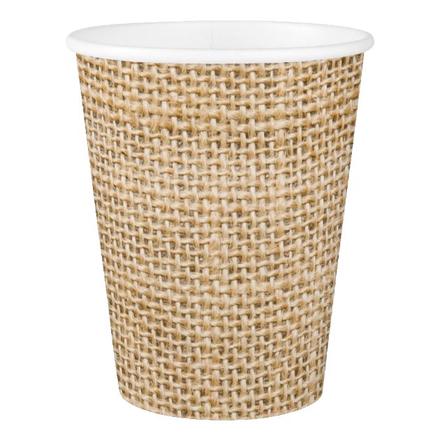 Burlap Rustic Paper Beverage Cups