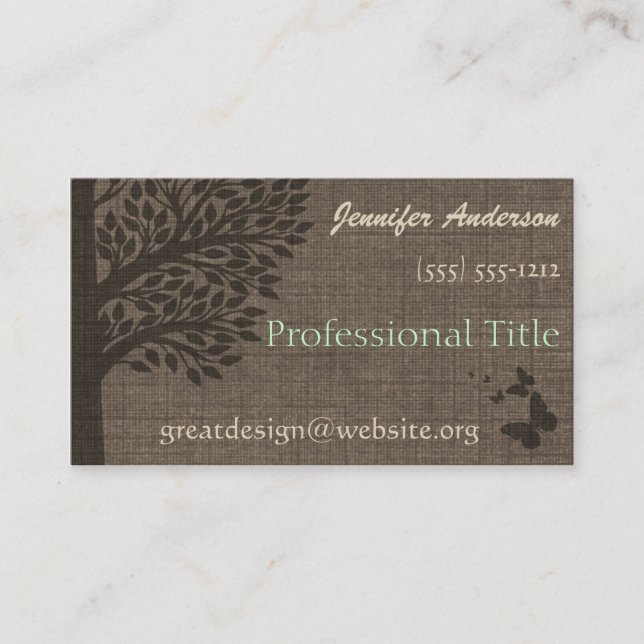 Burlap Rustic Tree Appointment Professional (Front)