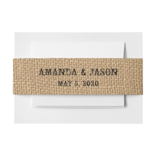 Burlap Rustic Wedding Invitation Belly Bands Invitation Belly Band Zazzle