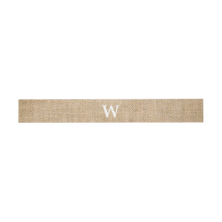 Burlap Rustic Wedding Monogram Faux Photo Texture Invitation Belly Band