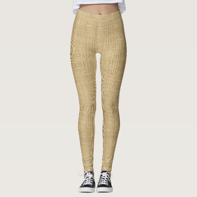 Burlap Sackcloth Sack Theater Costume Leggings (Front)
