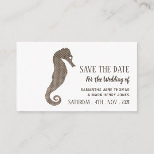 Burlap Seahorse, Save the Date Enclosure Card