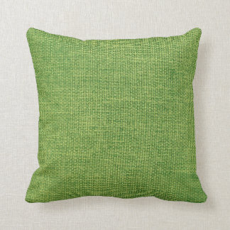 Burlap Simple Apple Green Throw Pillow