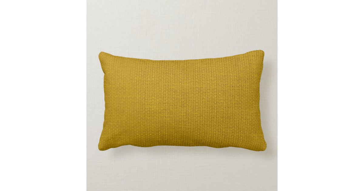 Burlap Simple Mustard Yellow Lumbar Pillow