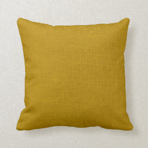 Burlap Simple Mustard Yellow Throw Pillow
