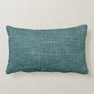Burlap Simple Teal Lumbar Pillow