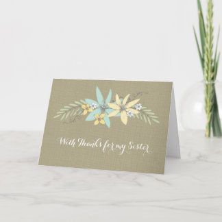 Burlap Spring Flowers Thank You Bridesmaid Sister