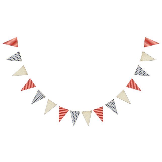 Burlap stars and stripes patriotic bunting flags (All)
