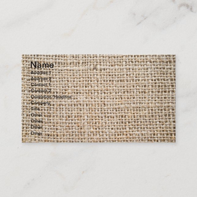 Burlap texture business card (Front)