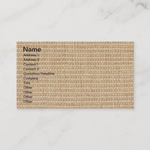 Customizable Burlap texture business card