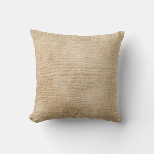 Burlap Texture Look Throw Pillow (Front)