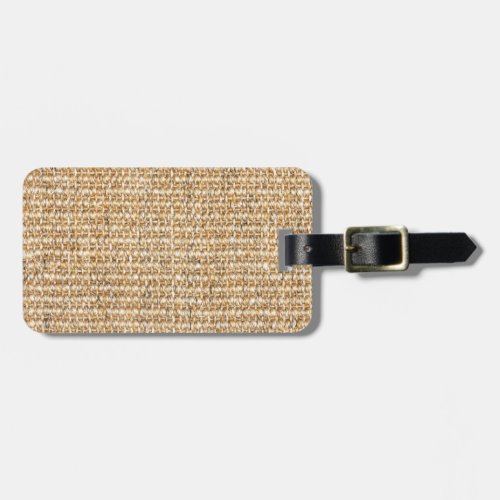 Burlap texture luggage tag