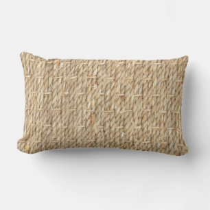 Burlap texture lumbar pillow