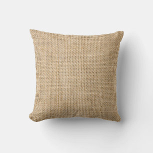 burlap throw pillow