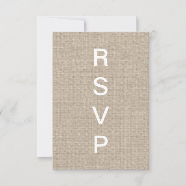 Burlap Typography RSVP (Front)