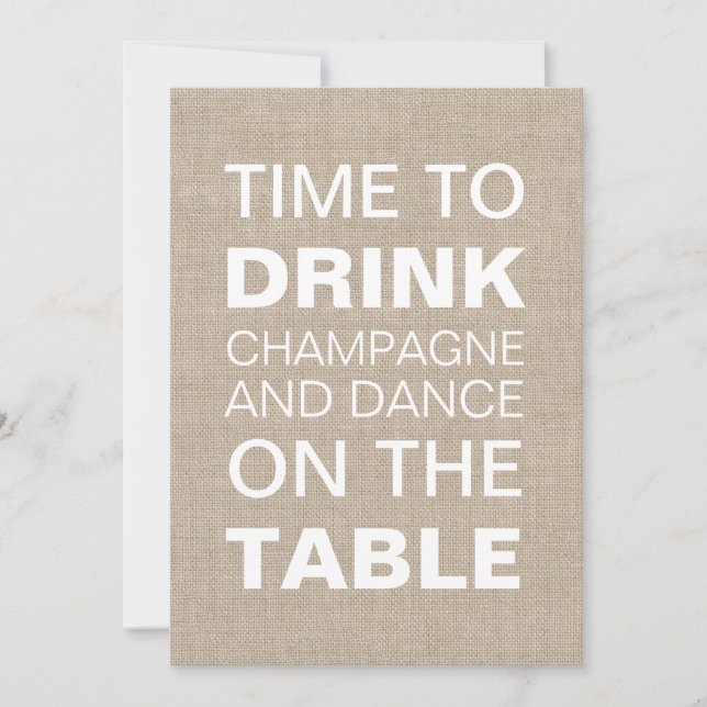 Burlap Typography Wedding Shower Invitation (Front)