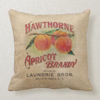 Burlap Vintage Apricot Brandy Throw Pillow