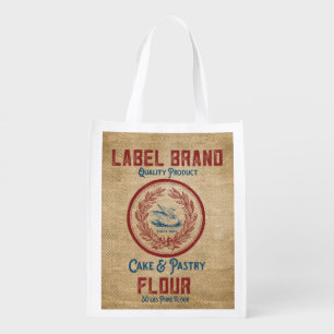 Burlap Vintage Cake Pastry Flour Sack Grocery Bag