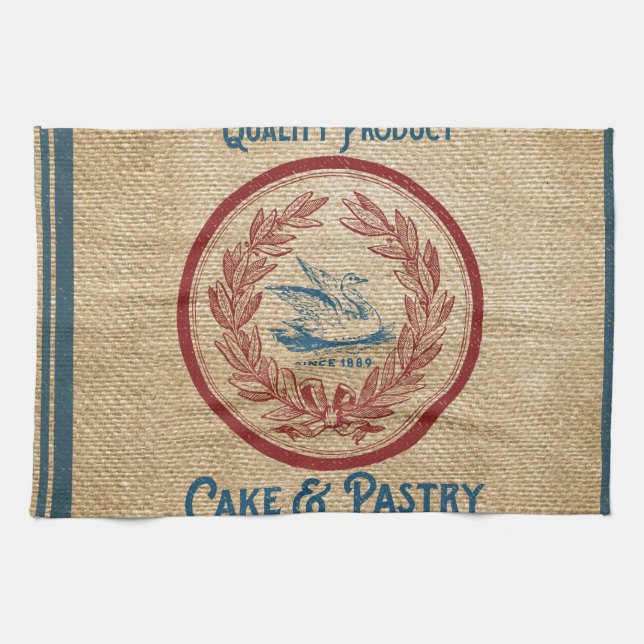 Burlap Vintage Cake Pastry Flour Sack Kitchen Towel (Horizontal)