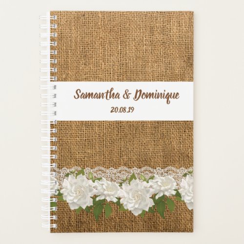 Burlap Wedding Planner Notebook