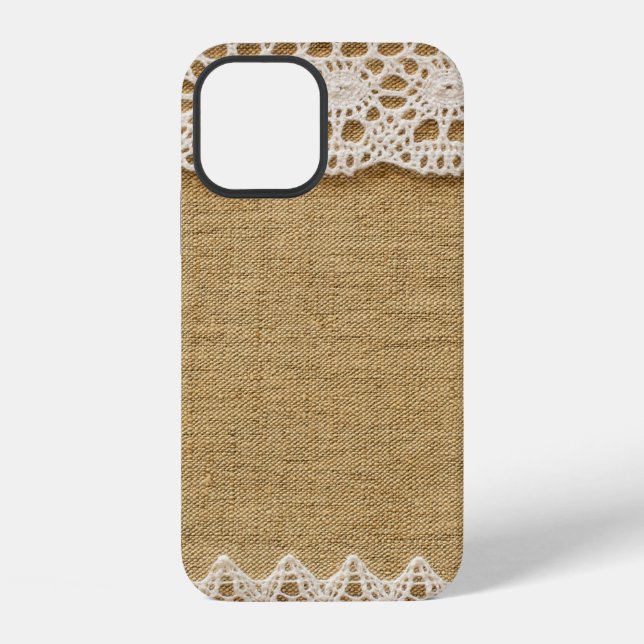 Burlap with lace iphone case (Back)