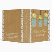 Burlap Yellow Hydrangeas Mason Jar Wedding Planner Binder (Background)