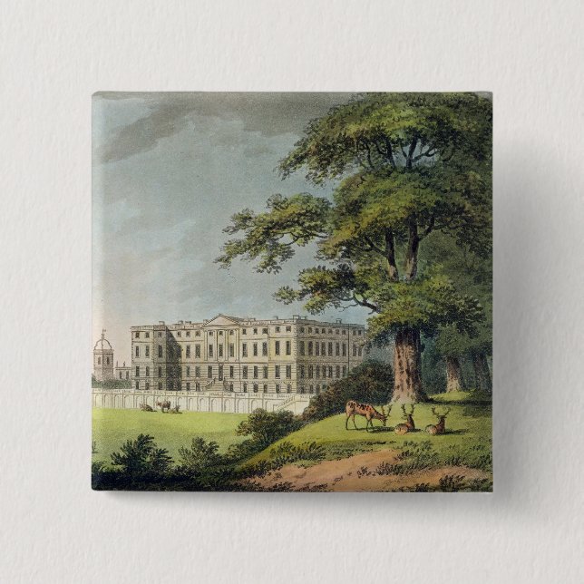Burley, Rutlandshire (colour litho) Button (Front)
