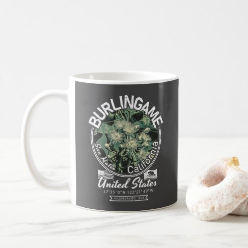BURLINGAME CITY CALIFORNIA _ EUCALYPTUS TREE COFFEE MUG