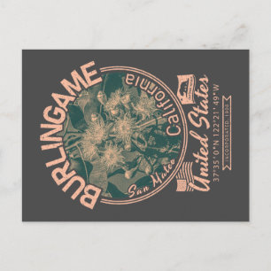 BURLINGAME CITY CALIFORNIA - EUCALYPTUS TREE POSTCARD