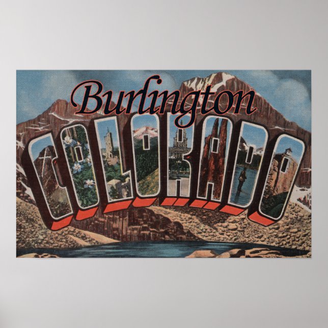 Burlington, Colorado - Large Letter Scenes Poster (Front)