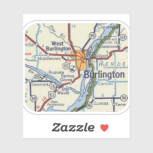 Burlington IA Map Sticker