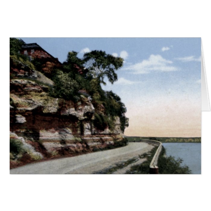 Burlington Iowa Along the Mississippi River Greeting Card