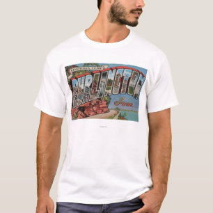Burlington, Iowa - Large Letter Scenes T-Shirt