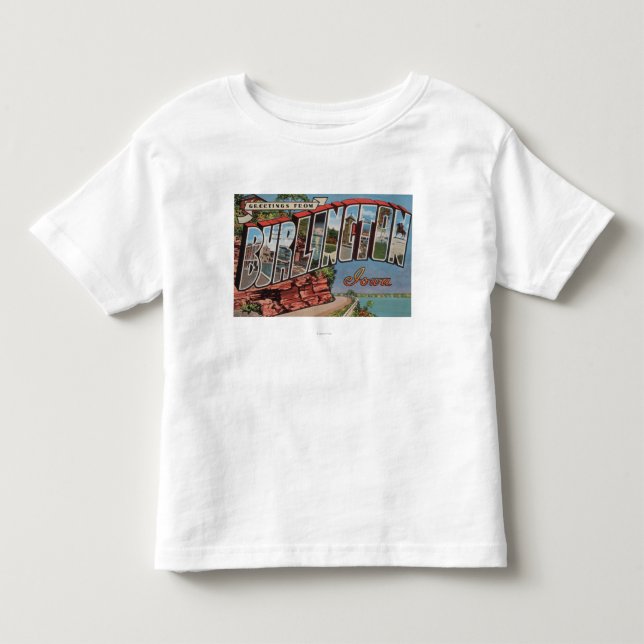 Burlington, Iowa - Large Letter Scenes Toddler T-shirt (Front)
