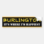 [ Thumbnail: "Burlington" - "It’s Where I’M Happiest" (Canada) Bumper Sticker ]