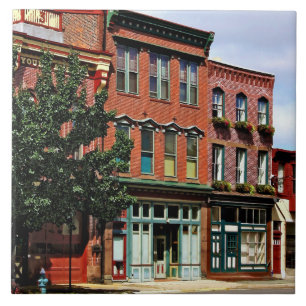 Burlington NJ - Street in Historic District Ceramic Tile
