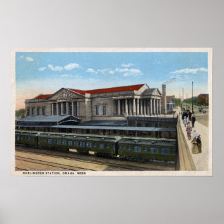 Burlington Railroad Station View Poster