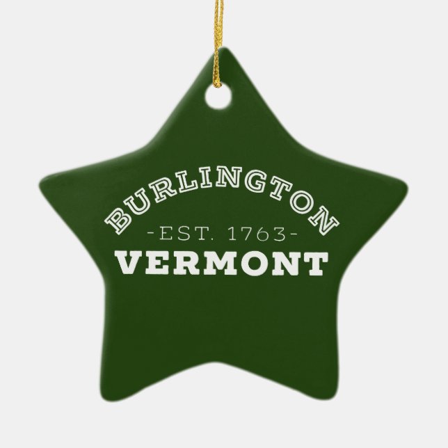Burlington Vermont Ceramic Ornament (Front)