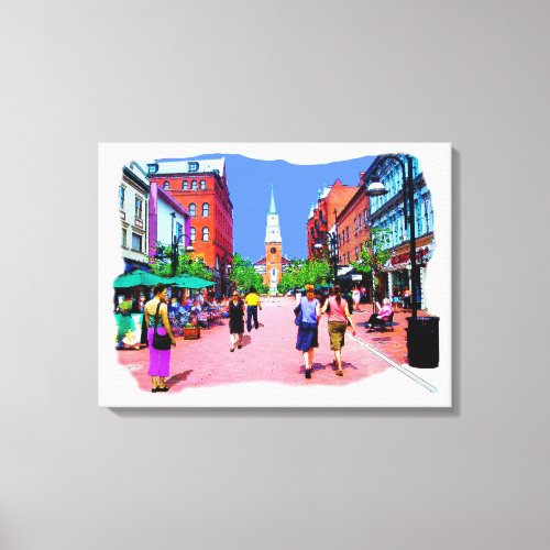 Burlington Vermont Church St Canvas Painting