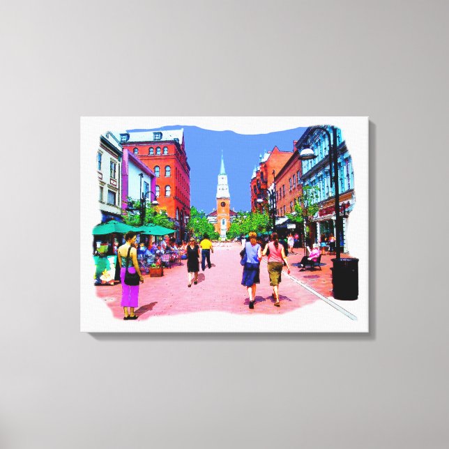 Burlington Vermont Church St Canvas Painting (Front)