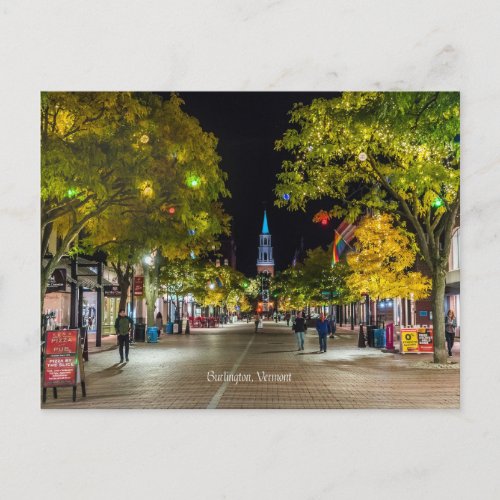 Burlington Vermont cityscape photograph Postcard