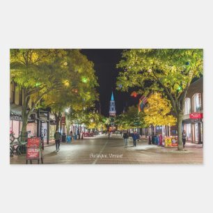 Burlington, Vermont cityscape photograph, Rectangular Sticker