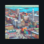 Burlington, Vermont Comic Book Style Art<br><div class="desc">Ai art depicting Burlington,  Vermont downtown and water.</div>