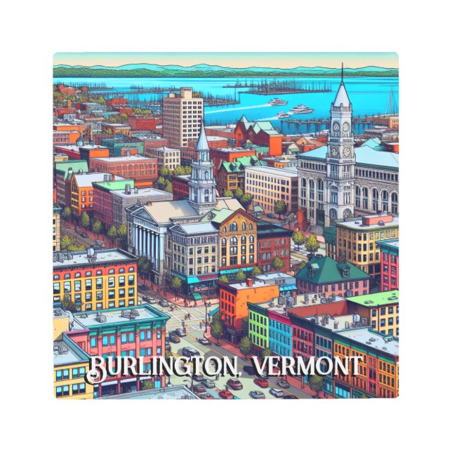Burlington, Vermont Comic Book Style Art (Front)