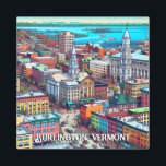 Burlington, Vermont Comic Book Style Art<br><div class="desc">Ai art depicting Burlington,  Vermont downtown and water.</div>