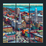 Burlington, Vermont Comic Book Style Art<br><div class="desc">Ai art depicting Burlington,  Vermont downtown and water.</div>