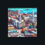 Burlington, Vermont Comic Book Style Art Canvas Print<br><div class="desc">Ai art depicting Burlington,  Vermont downtown and water.</div>