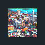 Burlington, Vermont Comic Book Style Art Canvas Print<br><div class="desc">Ai art depicting Burlington,  Vermont downtown and water.</div>